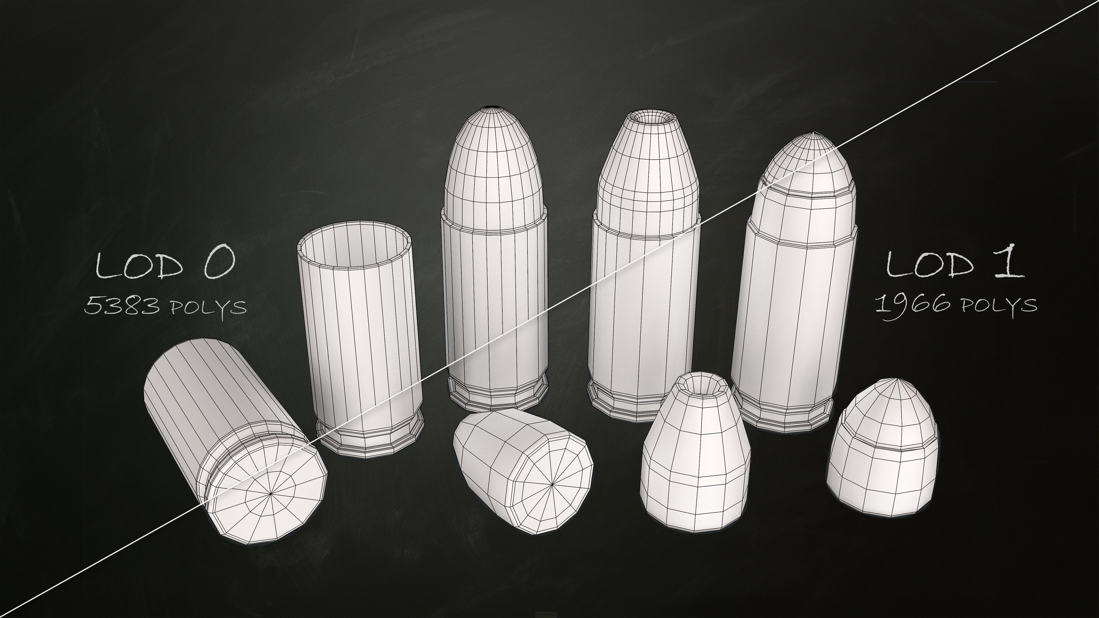 9mm Pistol Ammunition Pack Low-poly 3D model_9