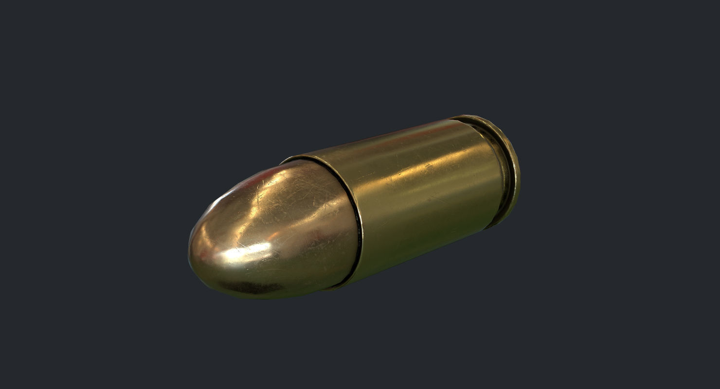9mm Pistol Ammunition Pack Low-poly 3D model_3