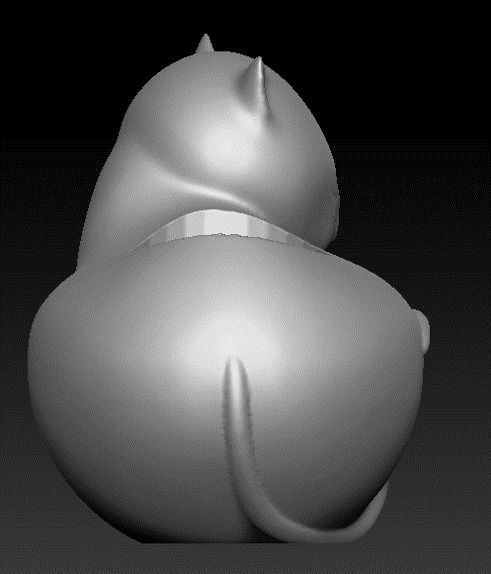 Cat planter or candle 3d model stl for 3d printing 3D print model_6