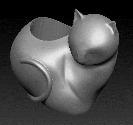 Cat planter or candle 3d model stl for 3d printing 3D print model_4