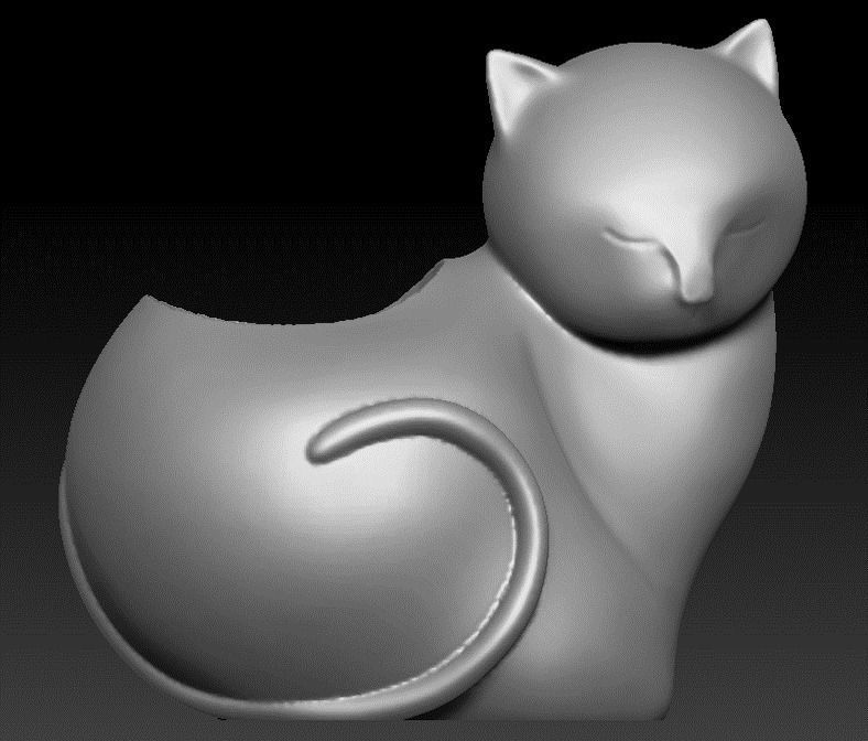 Cat planter or candle 3d model stl for 3d printing 3D print model_3
