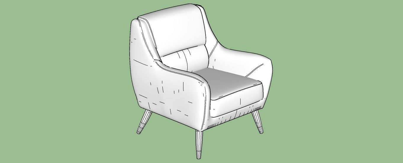 Accent chair 3D model_5