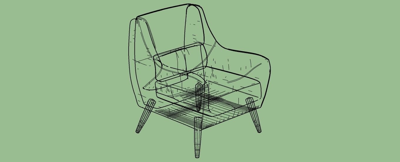 Accent chair 3D model_6