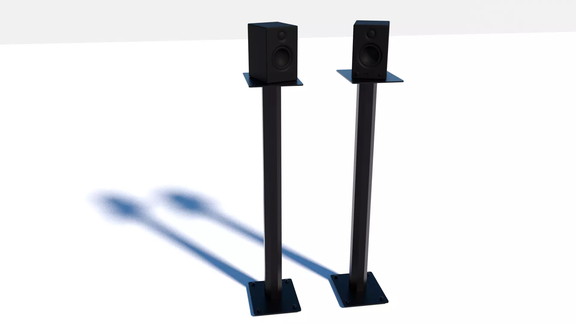 Monitor Speakers with Stand 3D model_0