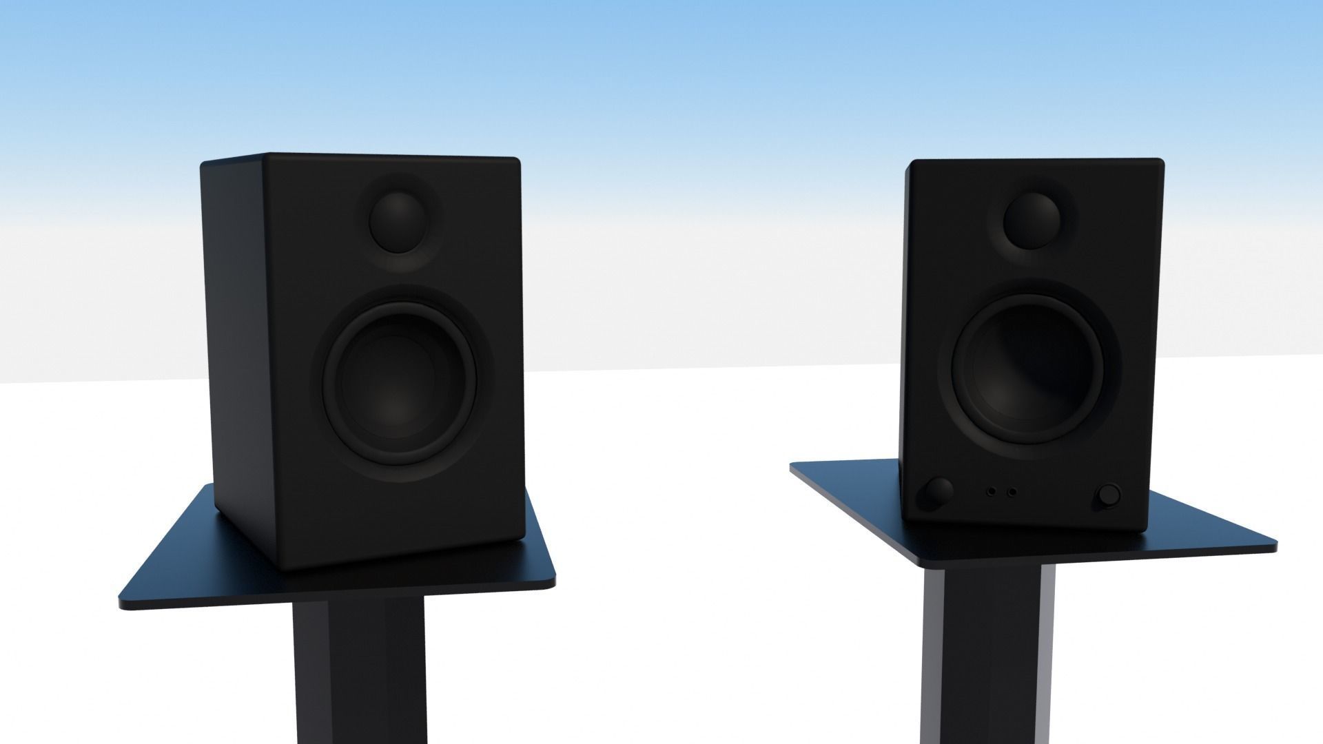 Monitor Speakers with Stand 3D model_1