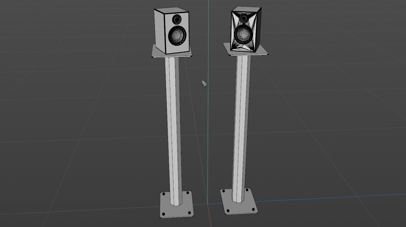 Monitor Speakers with Stand 3D model_5