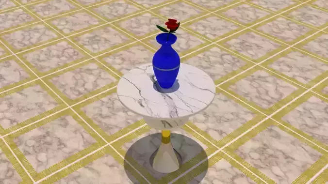 SIDE TABLE WITH FLOWER VASE