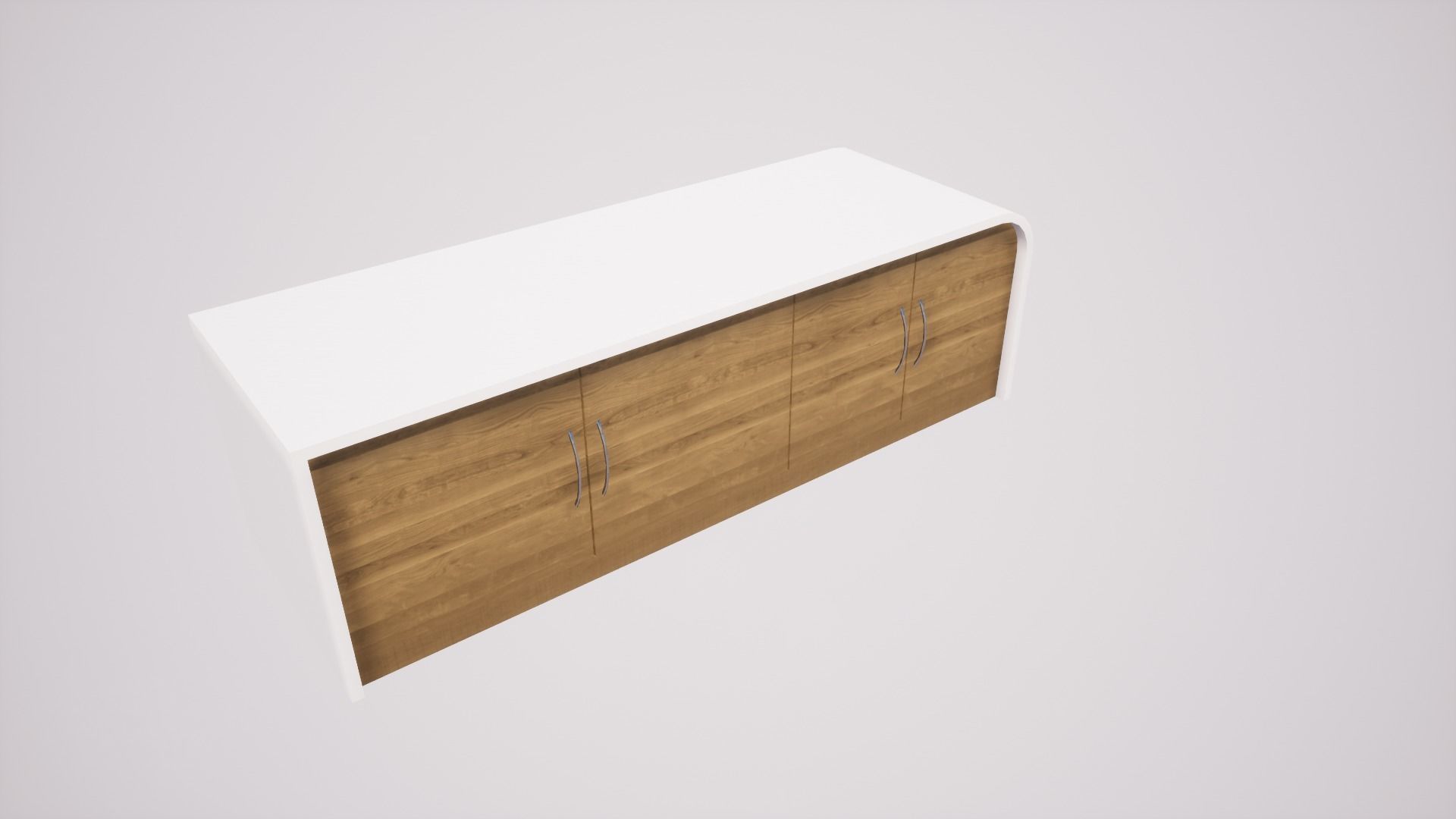 Wardrobe-01 sideboard with doors and drawers Low-poly 3D model_2