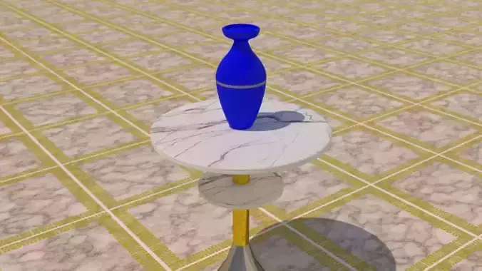 Side table with a vase