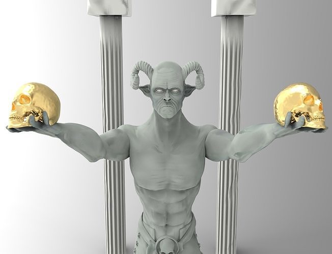 Minotaur statue of greek god 3D print model