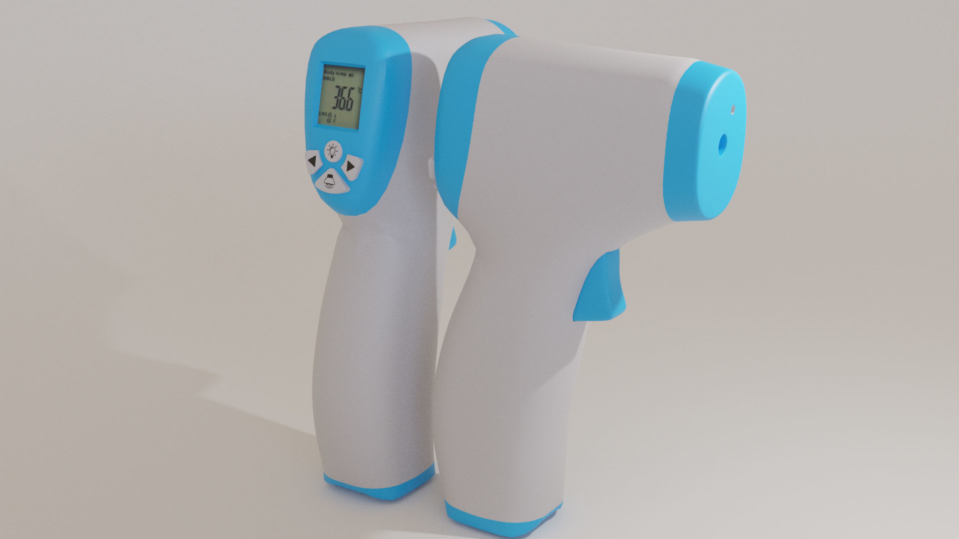 Realistic Low poly Infrared Thermometer Low-poly 3D model_1