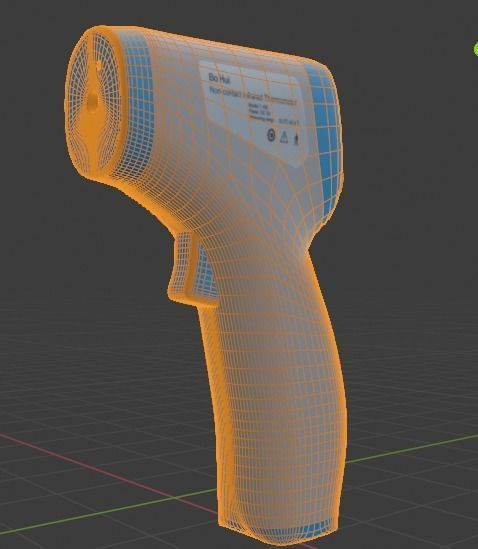 Realistic Low poly Infrared Thermometer Low-poly 3D model_9