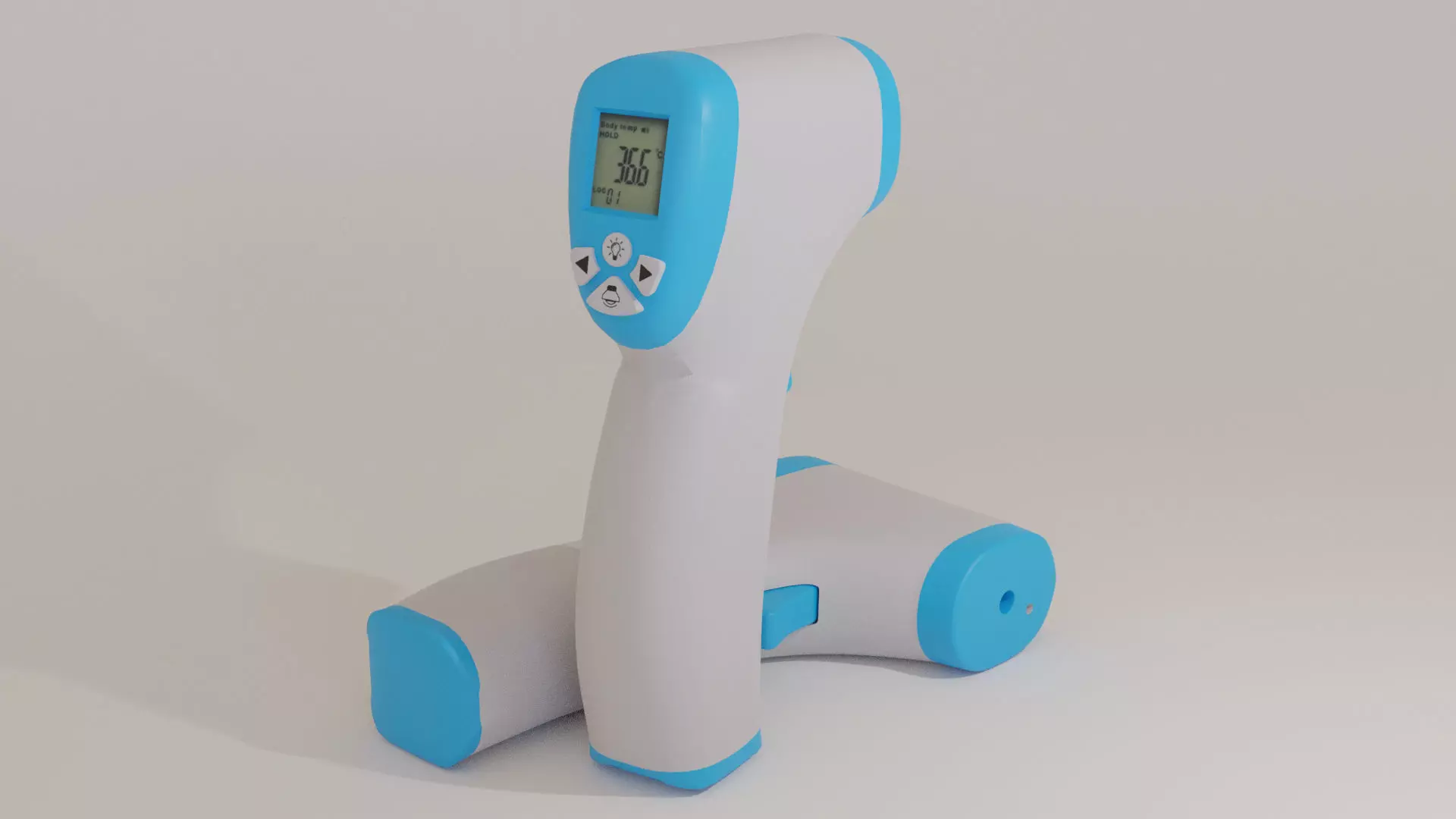 Realistic Low poly Infrared Thermometer Low-poly 3D model_0