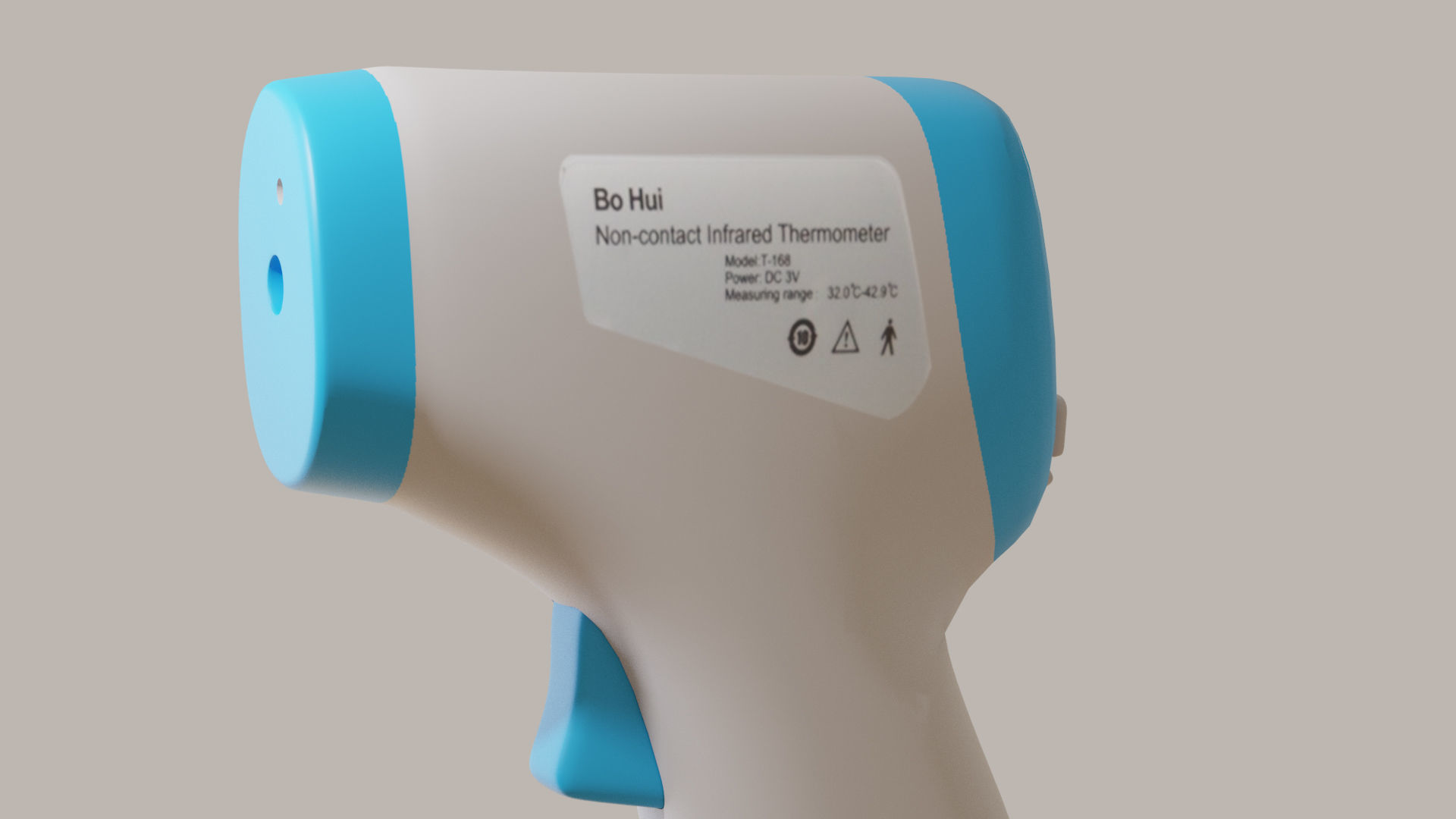 Realistic Low poly Infrared Thermometer Low-poly 3D model_6