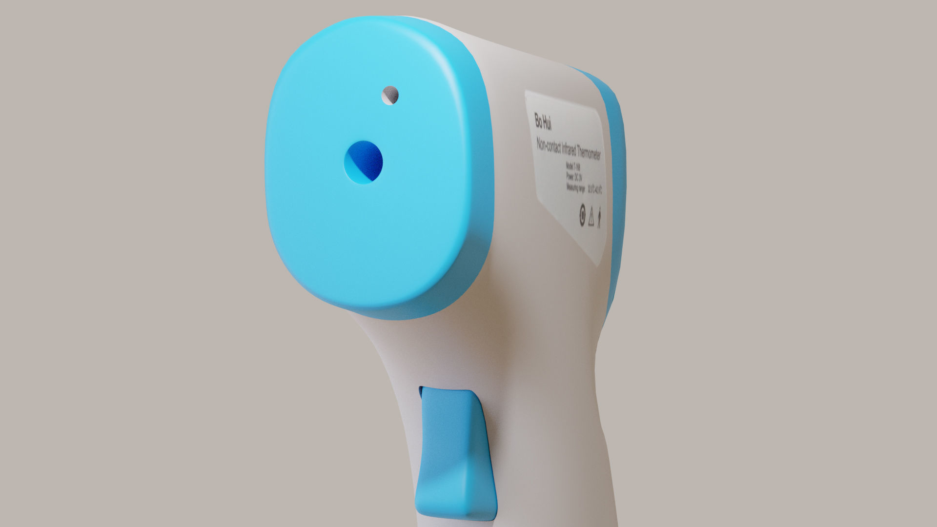 Realistic Low poly Infrared Thermometer Low-poly 3D model_4