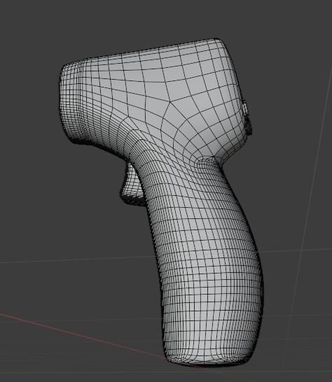 Realistic Low poly Infrared Thermometer Low-poly 3D model_3