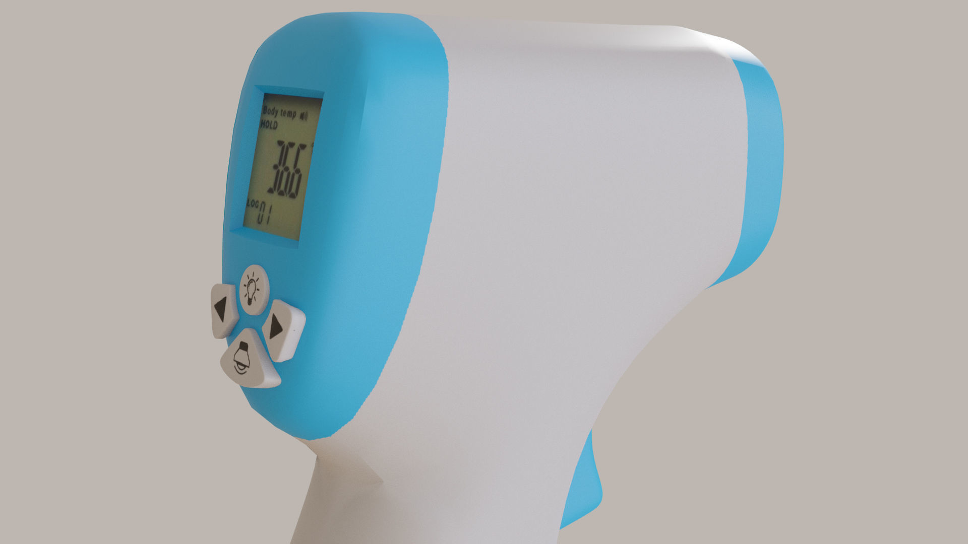 Realistic Low poly Infrared Thermometer Low-poly 3D model_7
