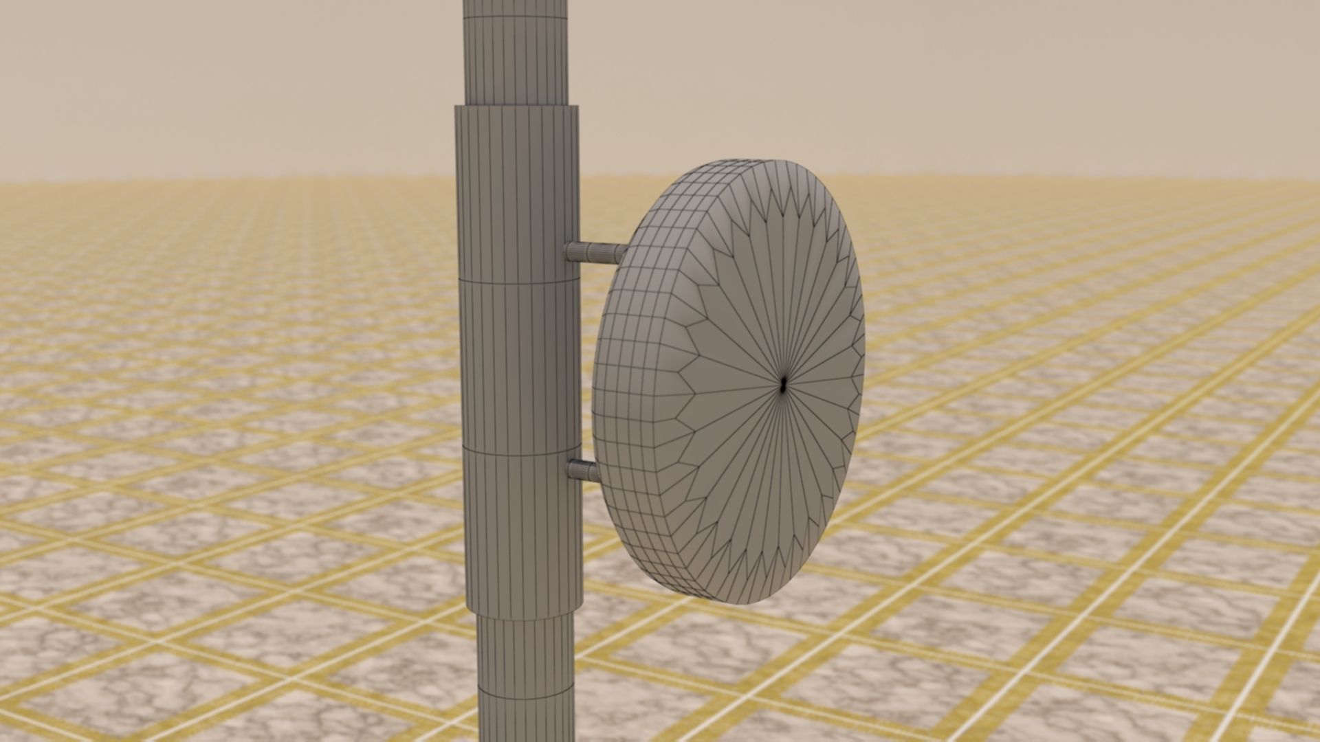 Wall Lamp Low-poly 3D model_8