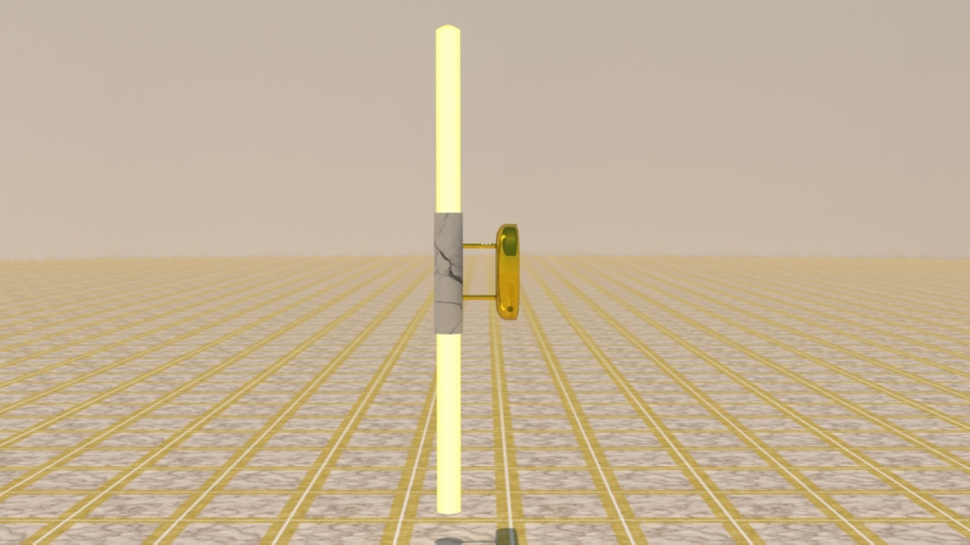 Wall Lamp Low-poly 3D model_2