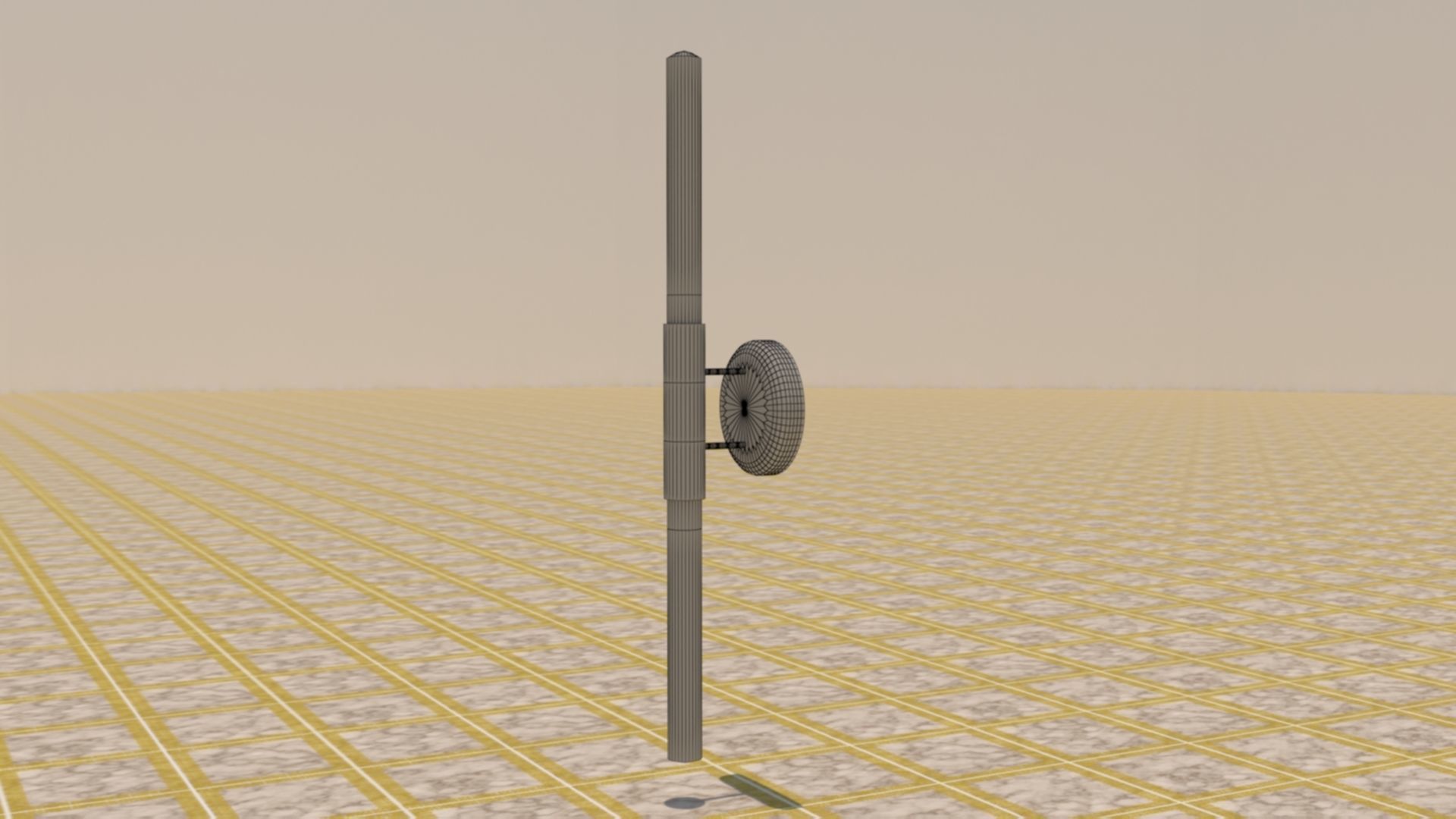 Wall Lamp Low-poly 3D model_7