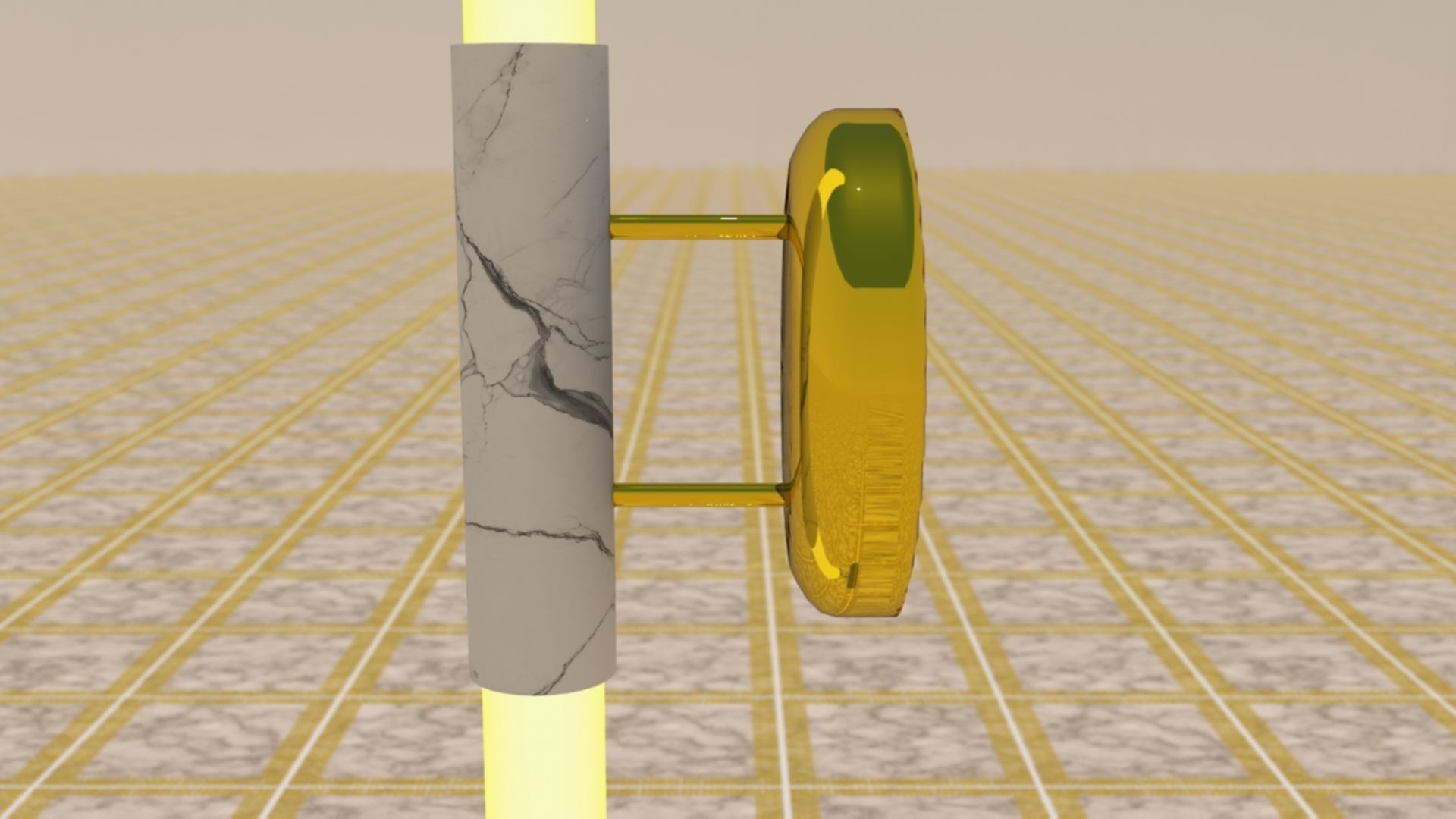 Wall Lamp Low-poly 3D model_1