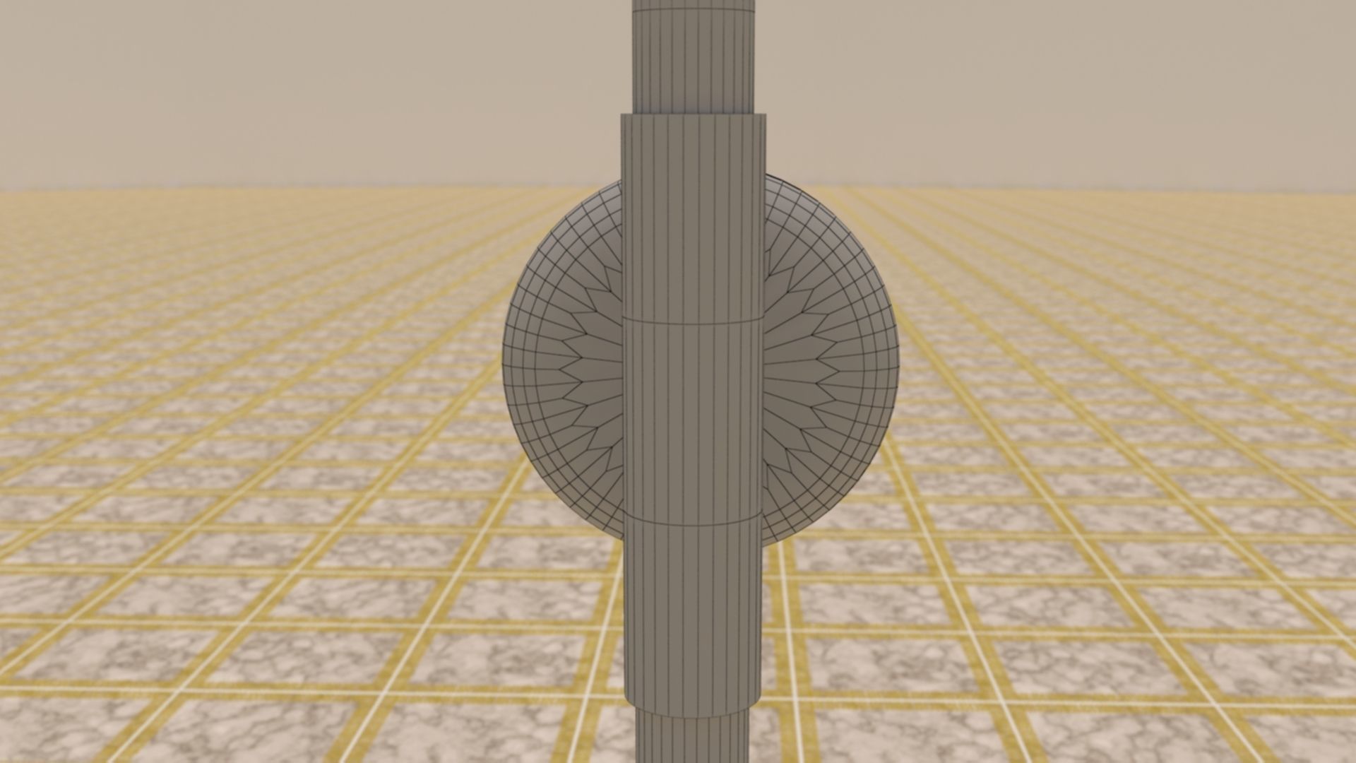 Wall Lamp Low-poly 3D model_10