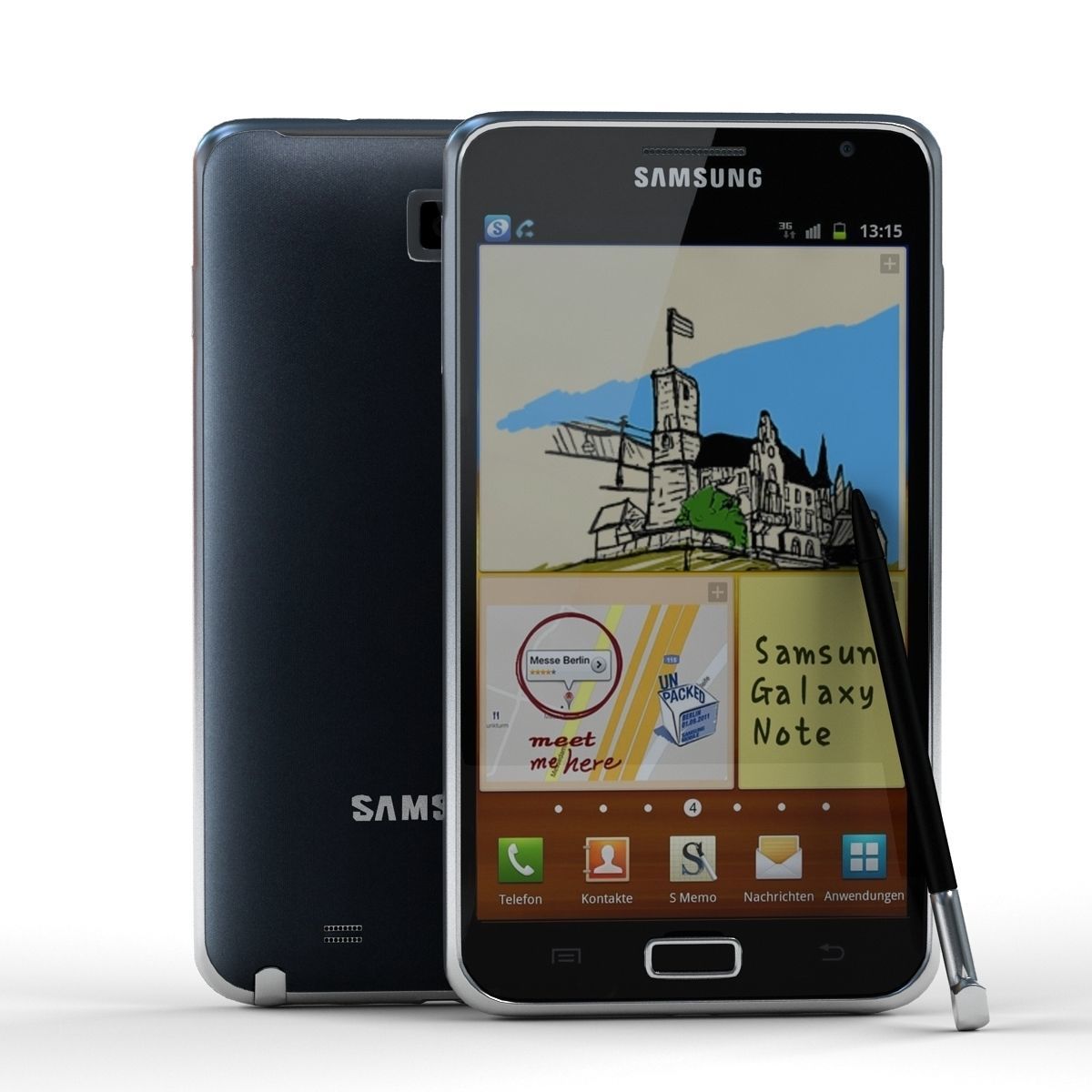 Samsung galaxy Note GT-N7000 3D model_1