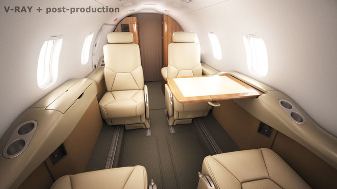 Learjet 31 cabin - interior 3D model