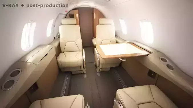 Learjet 31 cabin - interior 3D model