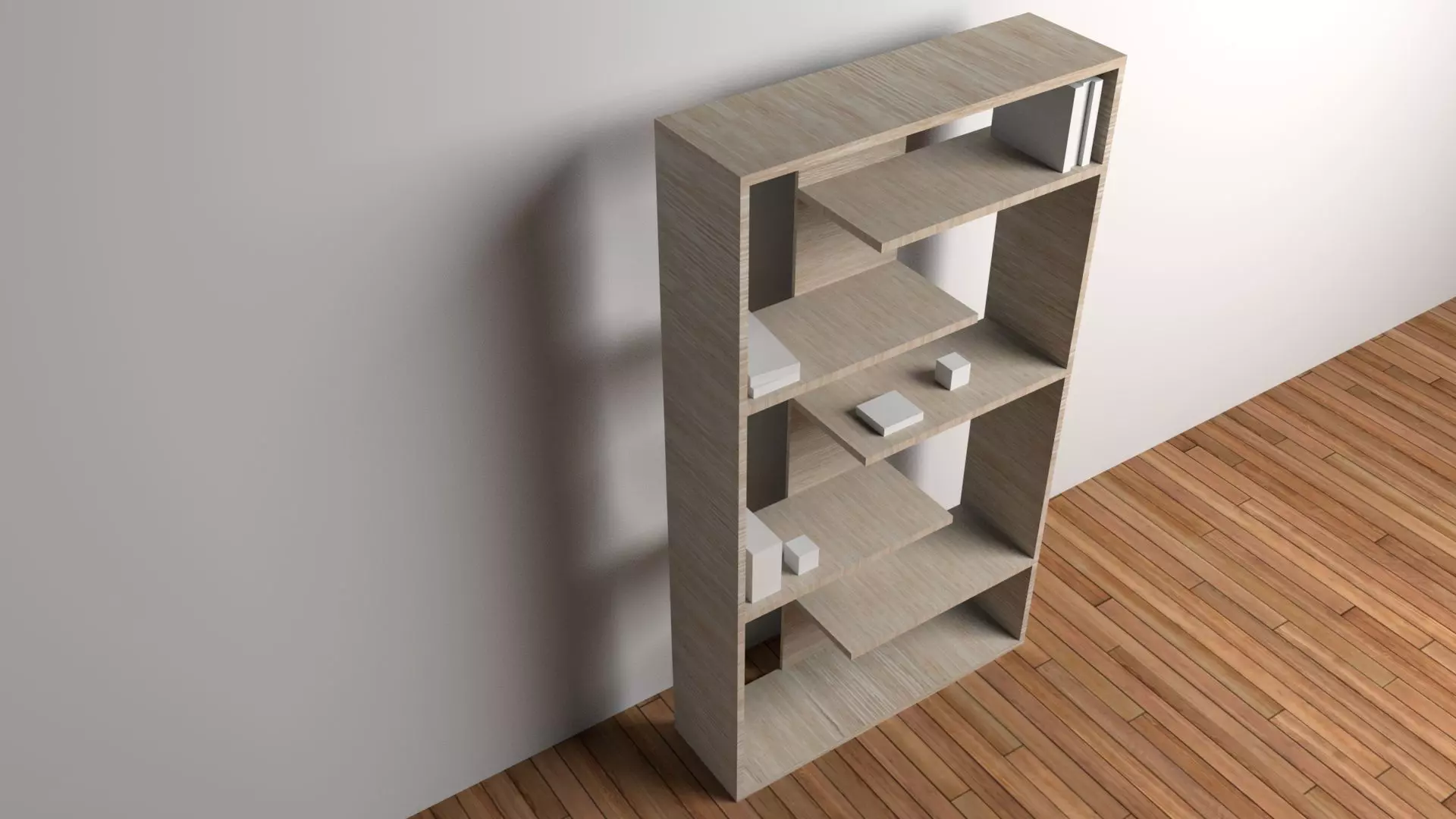 3D Model -  Book Shelf low-poly Low-poly 3D model_0