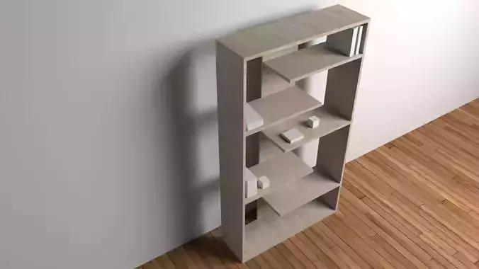 3D Model -  Book Shelf low-poly