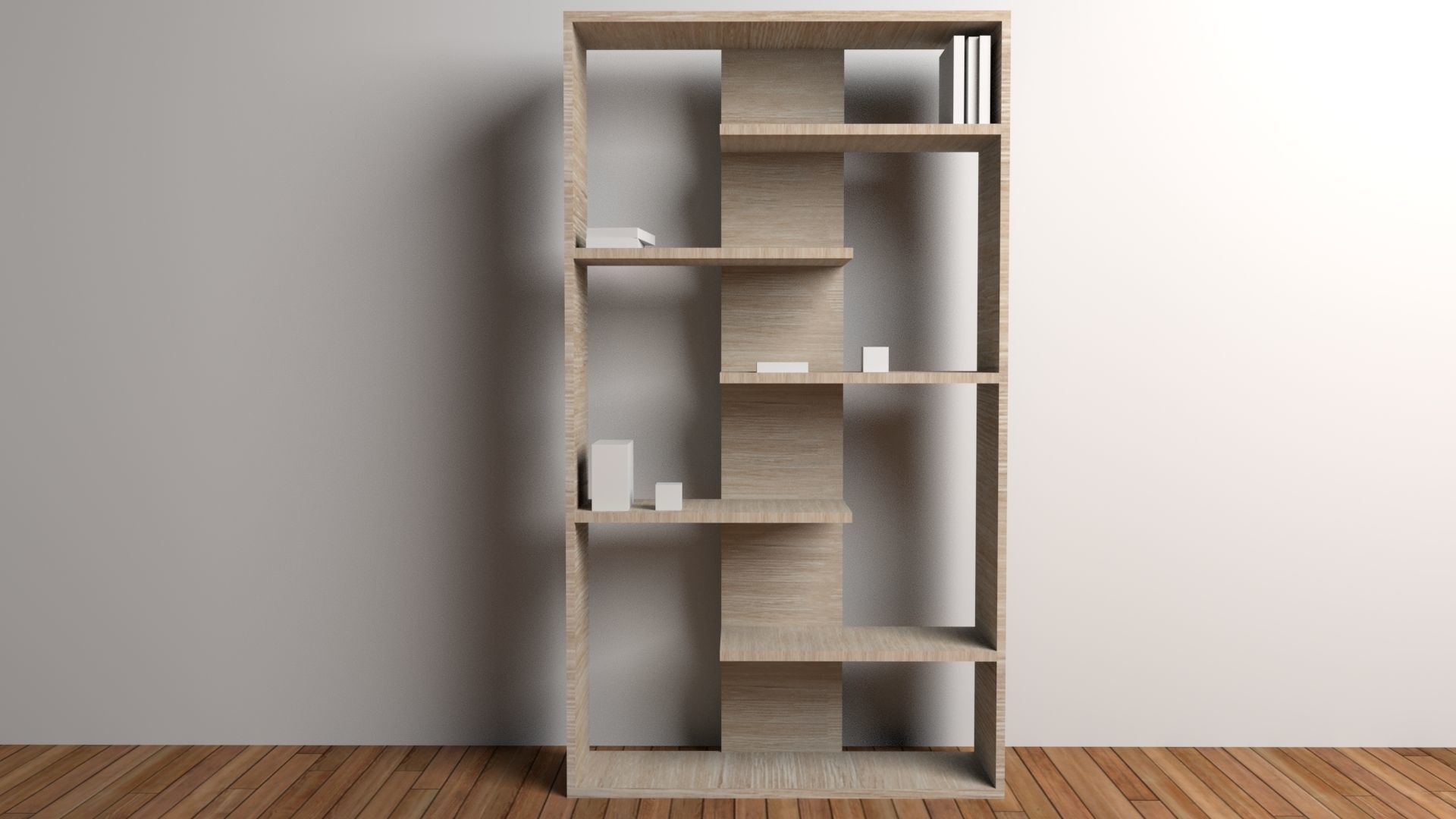 3D Model -  Book Shelf low-poly Low-poly 3D model_2