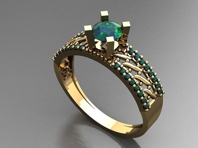 T012- Diamond solitarie ring 3D print model