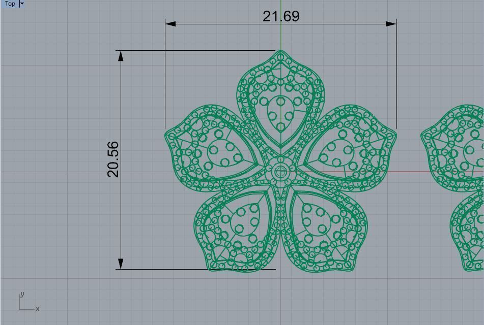 sergi1 pair of ruby and diamond flower earrings 3D print model_3