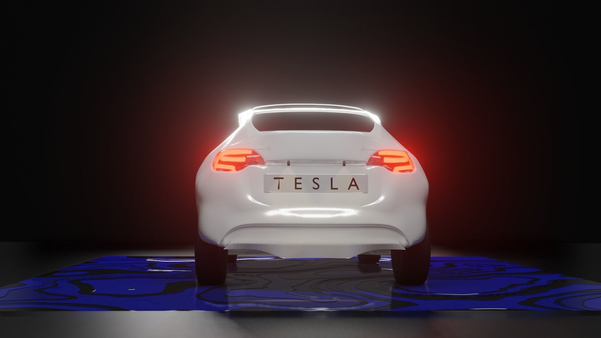 Tesla model Y front of 3D model_3