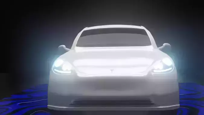 Tesla model Y front of
