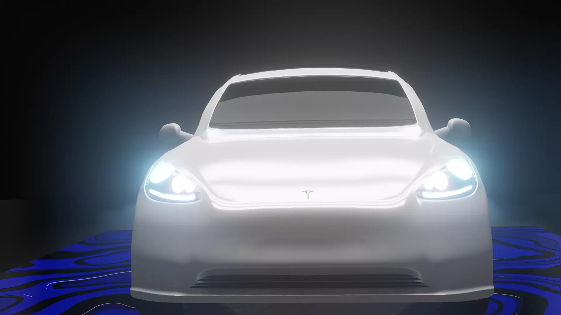 Tesla model Y front of 3D model_0