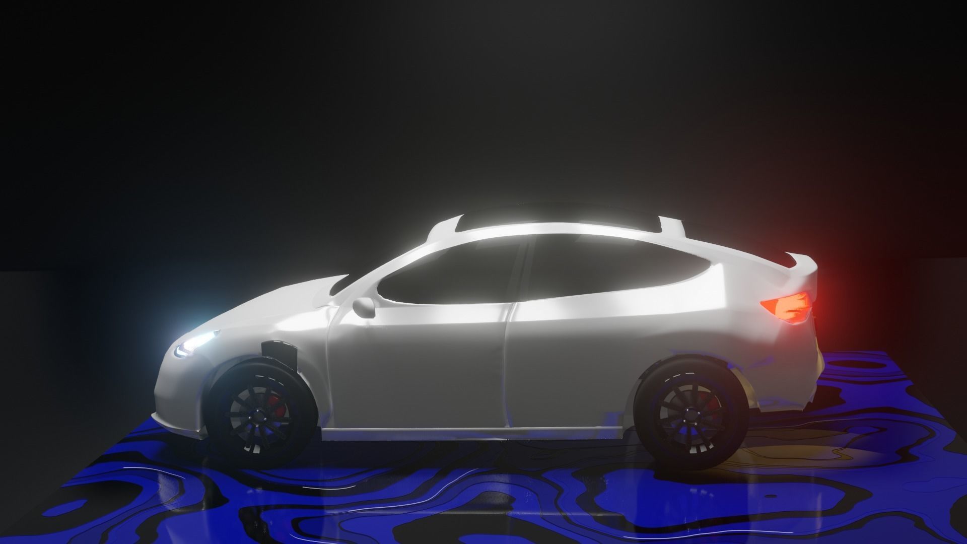 Tesla model Y front of 3D model_1