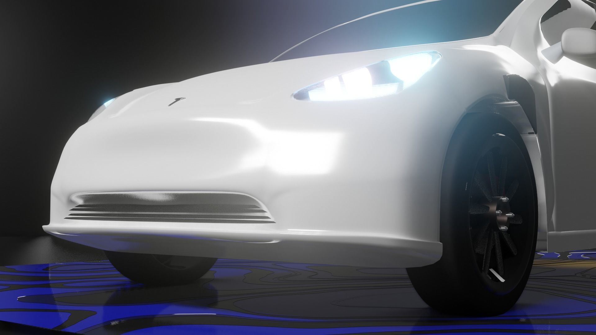Tesla model Y front of 3D model_4