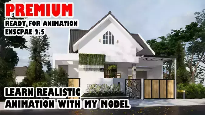 Sketchup enscape exterior and interior ready for animation 3D model