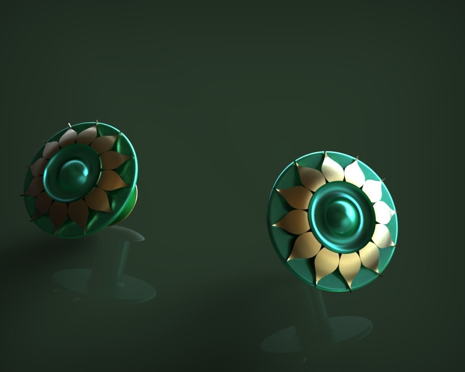 lotus earring  3D print model_1