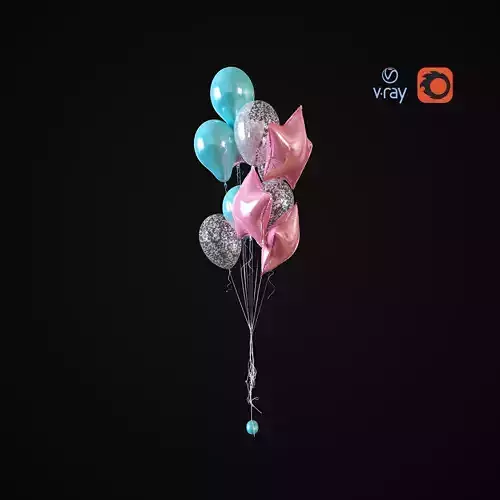 Helium balloons 3D model