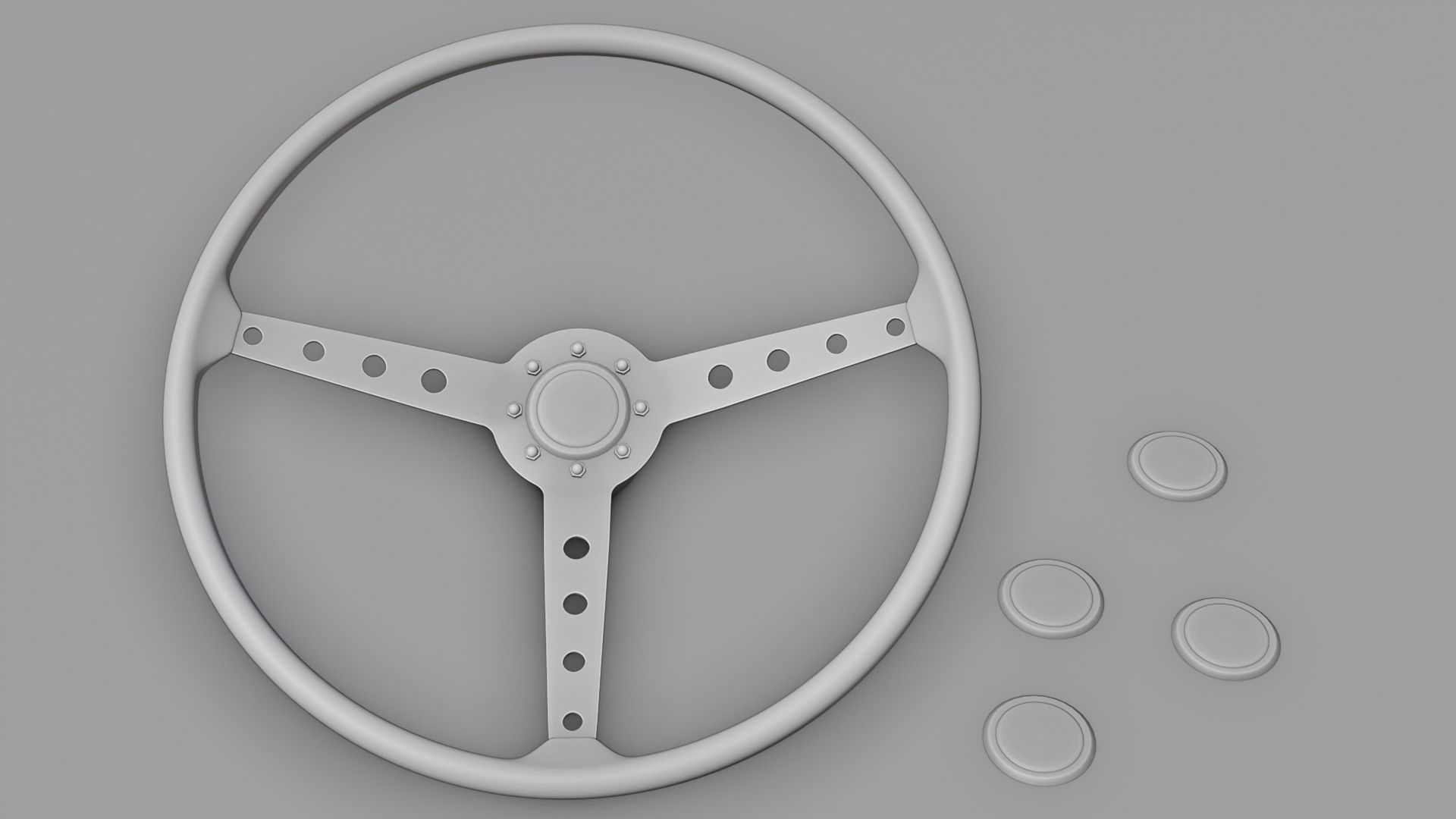 Vintage sport steering wheel 3D model_6