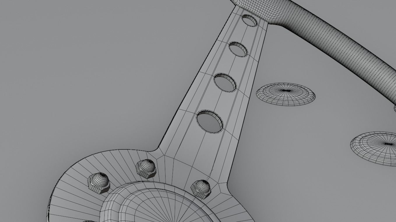 Vintage sport steering wheel 3D model_7