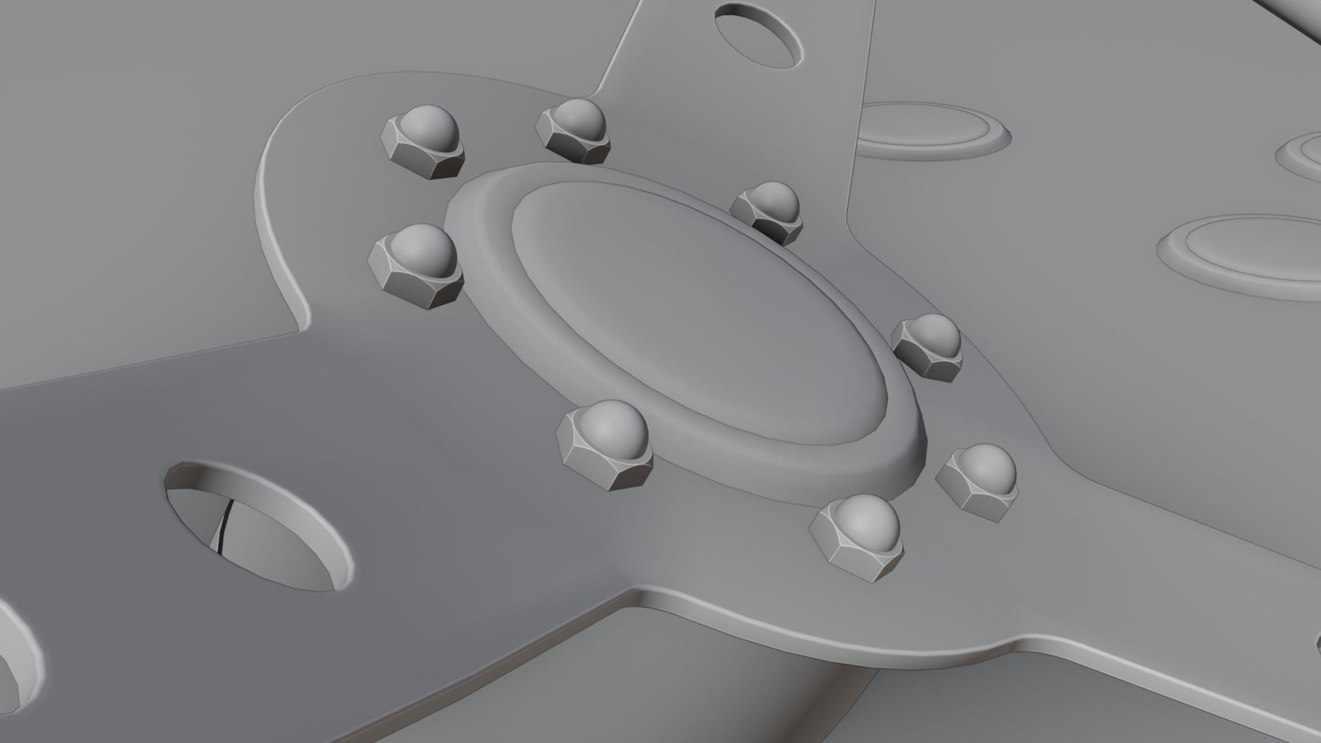 Vintage sport steering wheel 3D model_5