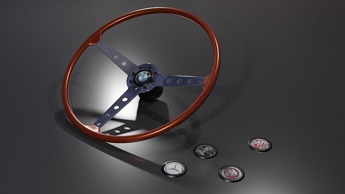 Vintage sport steering wheel 3D model