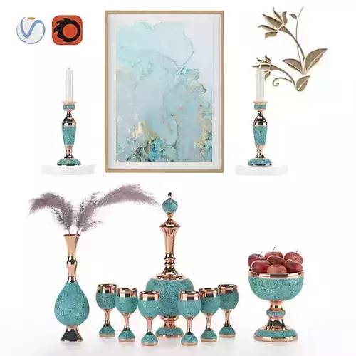 Turquoise Decorative Accessories  3D model
