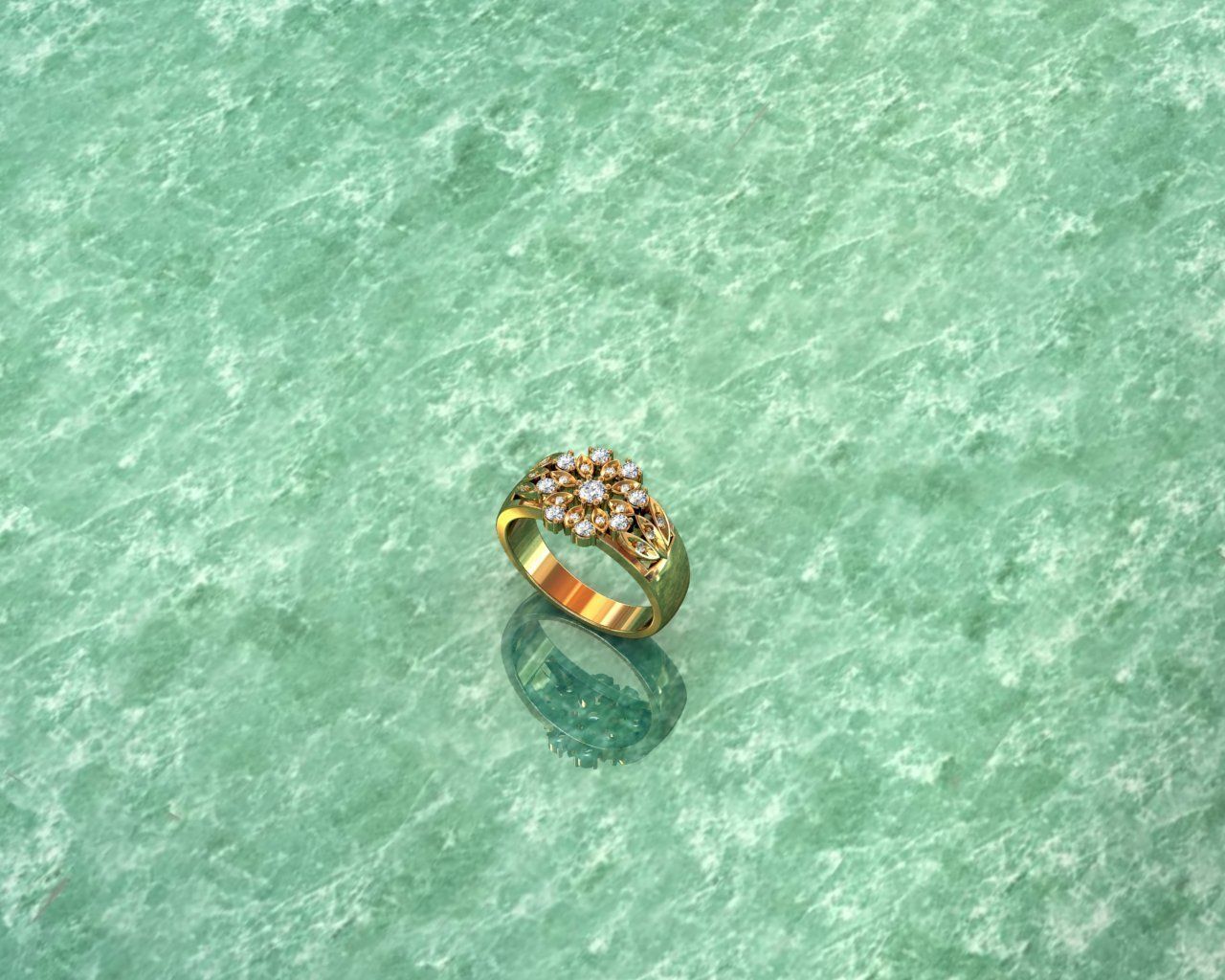 Ring diamond 3D print model_2