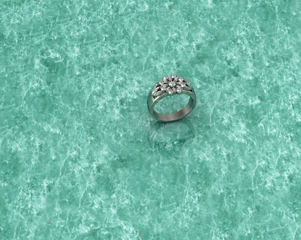 Ring diamond 3D print model_1