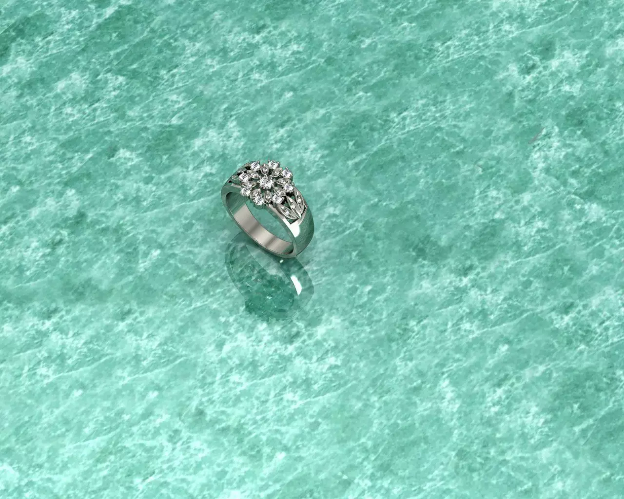 Ring diamond 3D print model_0